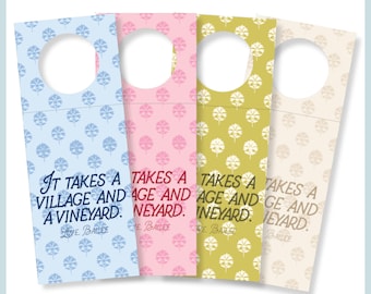 It Takes a Village Wine Tag | Vineyard Wine Bottle Tag | Custom Wine Gift | Hostess Wine Tag | Personalized Bottle Tag