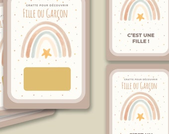 Carte a gratter - 10x15 - Bébé - annonce sexe de bébé - grossesse - message caché !