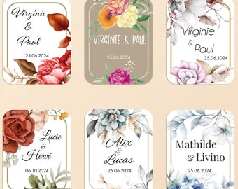Gepersonaliseerde rechthoekige plaklabels voor bruiloften, dopen en verjaardagen. Keuze uit verschillende ontwerpen of eigen creaties!
