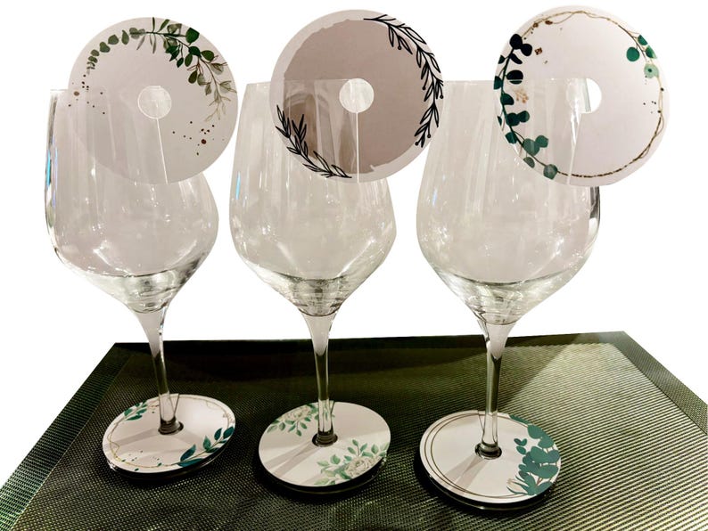 Personalized Place Markers, Glass Markers, Glass Stems, Coasters ...
