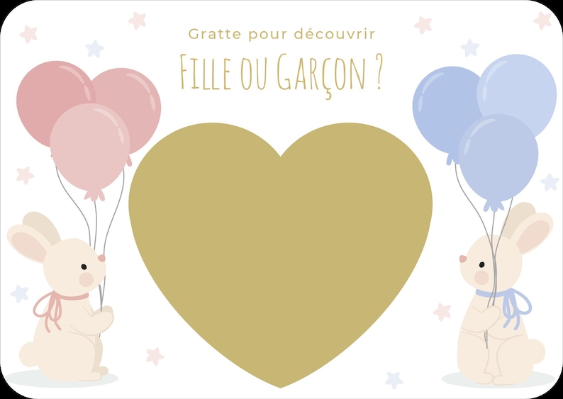 Carte a gratter - 10x15 - Noël - annonce grossesse - message caché - cadeau ! bébé en route - marraine - mamie - papi - message aux choix n°6 cœur à gratter