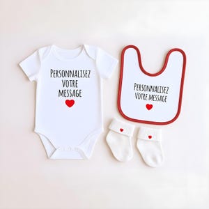 Personalized baby bodysuit, socks, and bib set: "I'm the most beautiful baby in the world!" Pregnancy announcement gift for expectant mothers