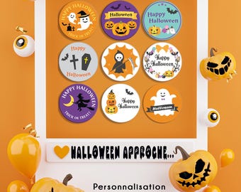 Speciale Halloween-stickers voor snoepverpakkingen... 15 ontwerpen beschikbaar en nog veel meer in ontwikkeling