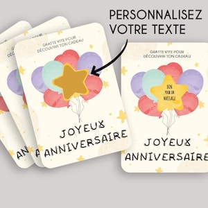 Carte a gratter - 10x15 - Anniversaire - message caché - cadeau ! bébé en route - marraine - mamie - papi - message aux choix