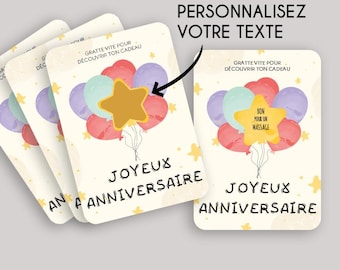Carte a gratter - 10x15 - Anniversaire - message caché - cadeau ! bébé en route - marraine - mamie - papi - message aux choix