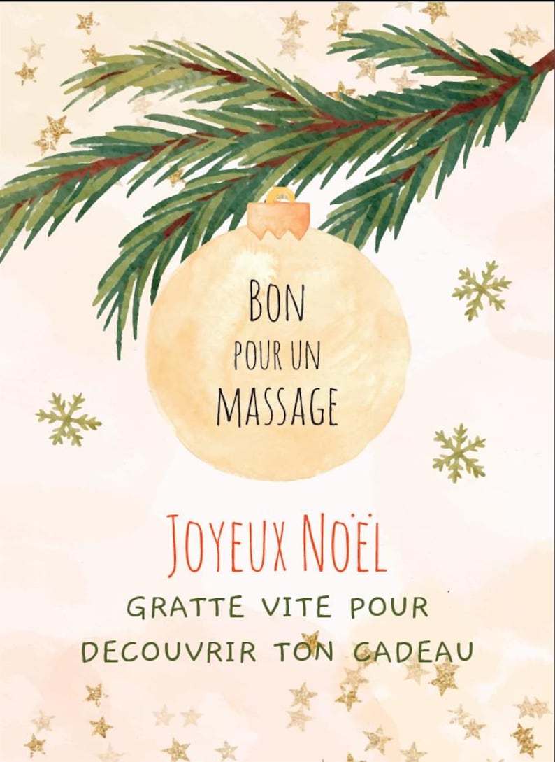 Carte a gratter - 10x15 - Noël - annonce grossesse - message caché - cadeau ! bébé en route - marraine - mamie - papi - message aux choix n°1