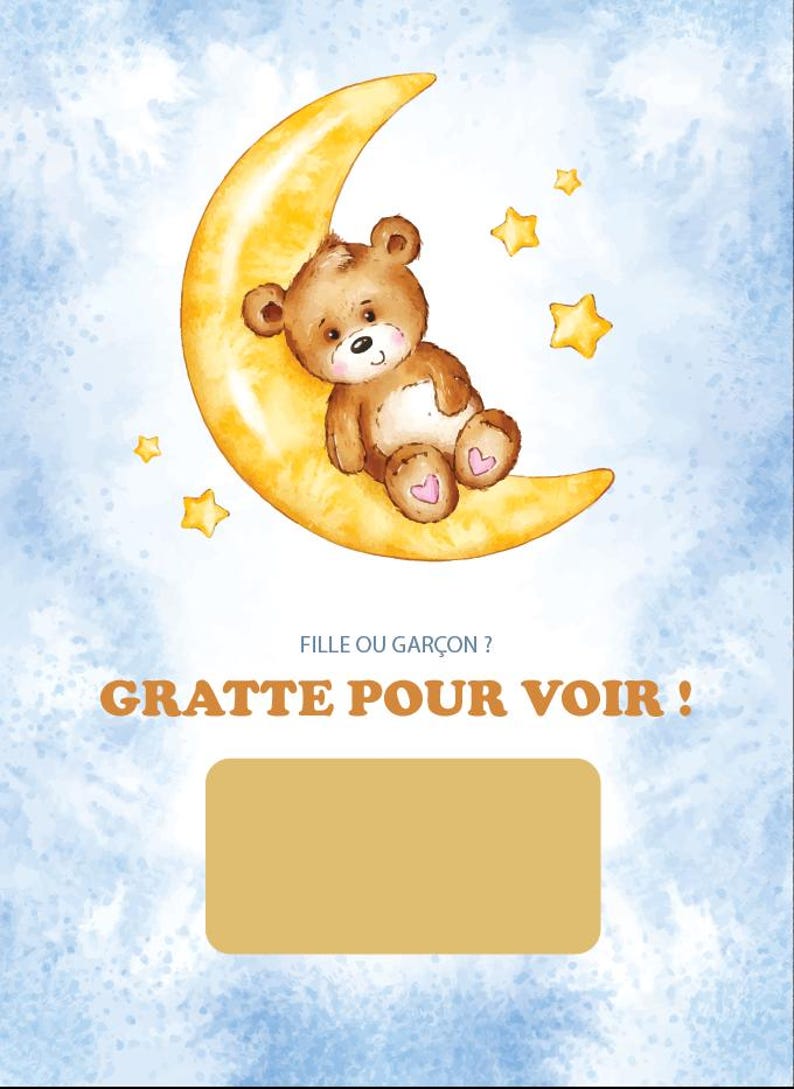 Carte a gratter - 10x15 - Noël - annonce grossesse - message caché - cadeau ! bébé en route - marraine - mamie - papi - message aux choix n°5