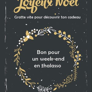 Carte a gratter - 10x15 - Noël - annonce grossesse - message caché - cadeau ! bébé en route - marraine - mamie - papi - message aux choix n°2