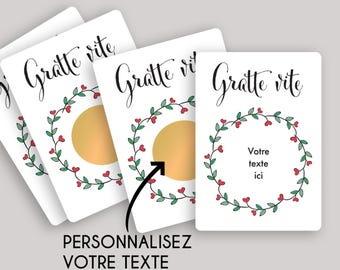 Carte a gratter - gratte vite - annonce grossesse - message caché - cadeau ! bébé en route - marraine - mamie - papi - message aux choix