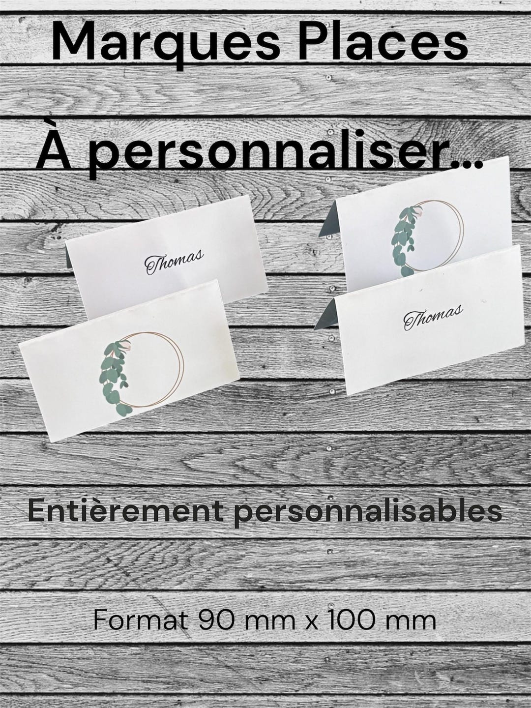 Personalisierte Tischkarten mit Vornamen und Logo | für Hochzeiten