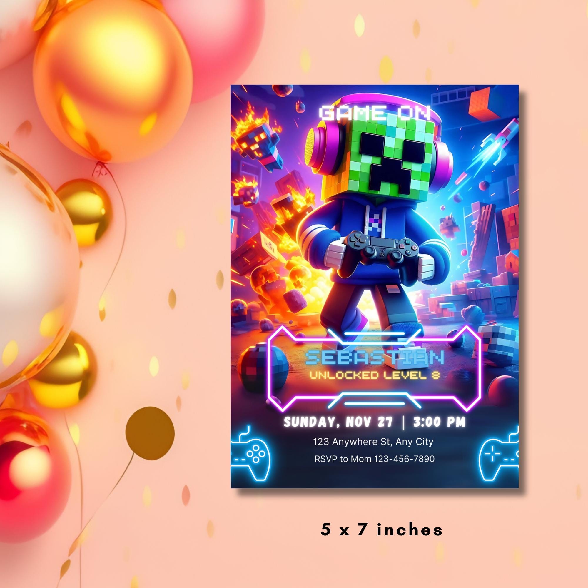 Pixel Party Invitation