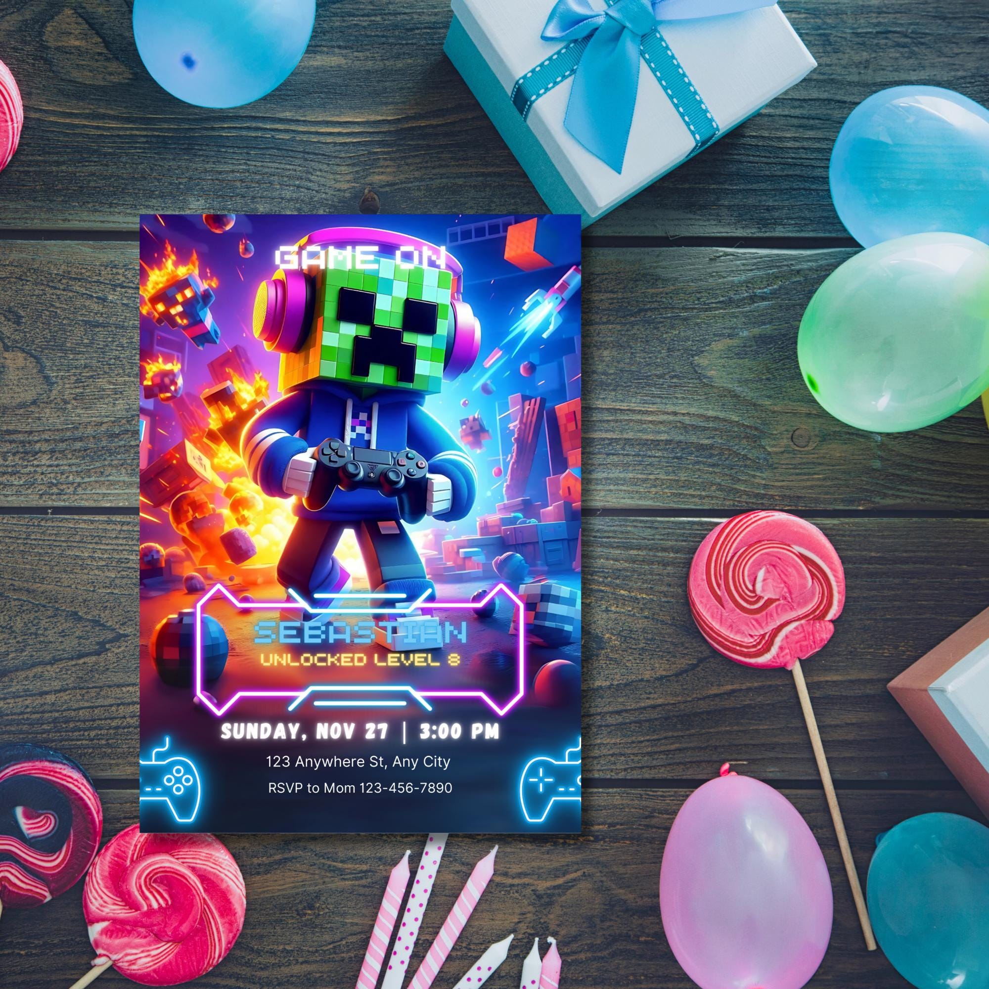 Pixel Party Invitation