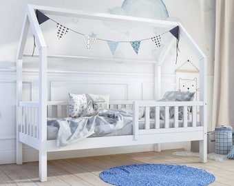 Hausbett, Kinderbett, Lit cabane, Montessori House bed, Toddler House bed, Hausbett, Lit enfant Maison, Childrens Bed, Lit enfant,