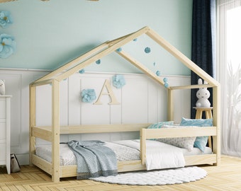 Hausbett, Kinderbett, Lit cabane, Montessori House bed, Toddler House bed, Hausbett, Lit enfant Maison, Childrens Bed, Lit enfant, Floor bed