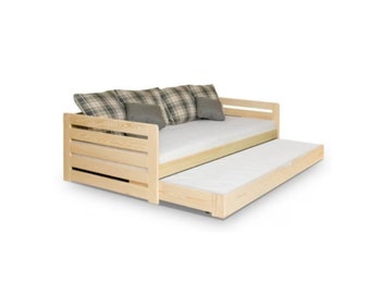 Peuterbed met uitschuifbaar bed, Montessoribed met uitschuifbaar bed, Twin size bed, Lit gigogne, Lit enfant, Ein Bett mit ausziehbarer, Bett