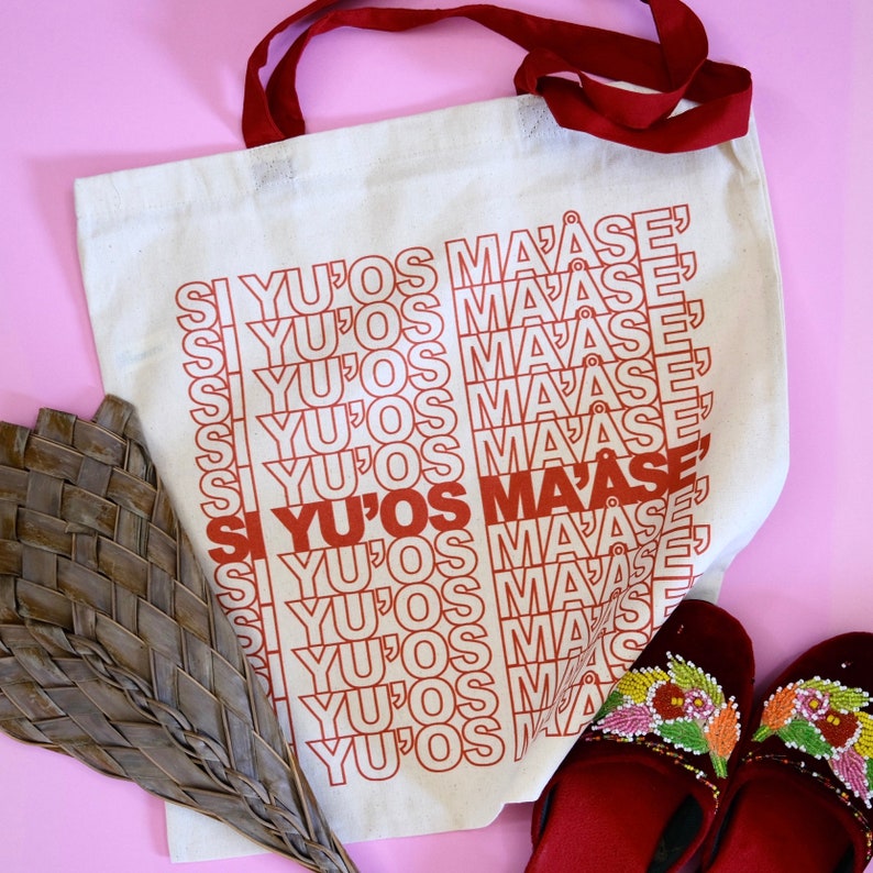 NENEEE Si Yu'os Ma'åse' reusable canvas tote bag image 2