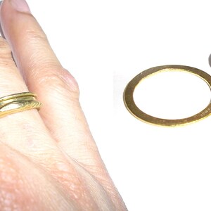 Tiny Solid gold ring, 18K 18 Karat yellow gold stacking ring 1mm, minimalist 18ct gold stacking ring image 9