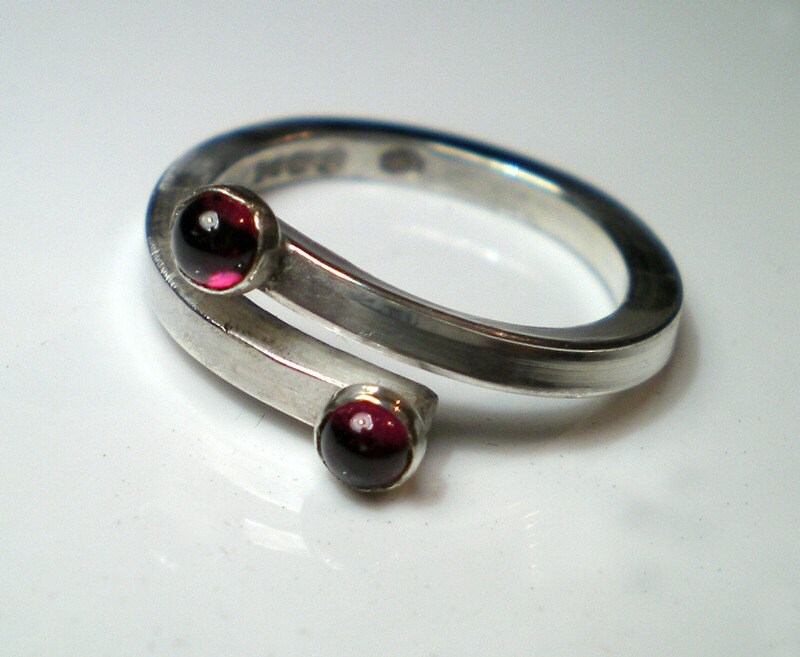 You and I Wraparound Sterling Silver Ring With 2 Garnet - Etsy