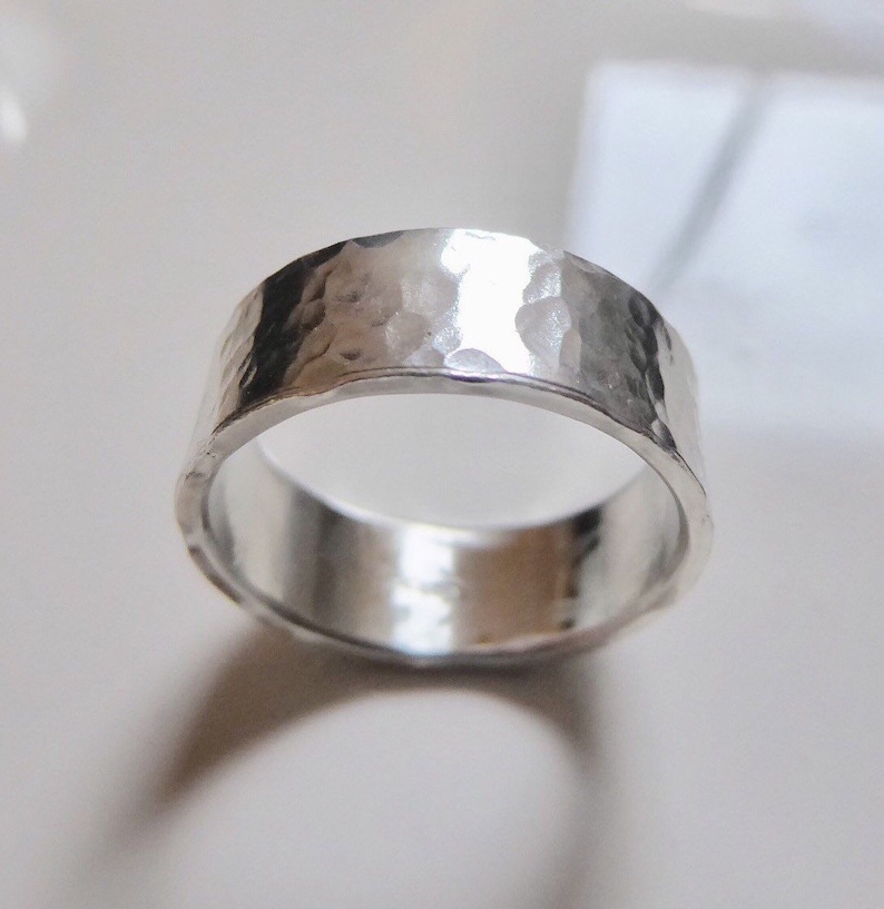 Solid 925 Sterling Silver 8mm Flat Wedding Band