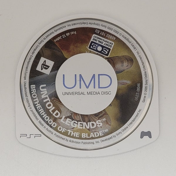 Untold Legends: Brotherhood Of The Blade PSP UMD Game 30-Day Warranty