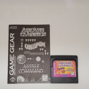 Arcade Classics Sega Game Gear - Missile Command - Centipede Sega Game Gear Game with Manual 30-Day Warranty
