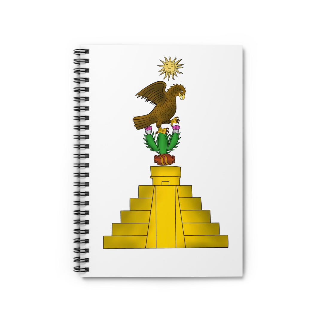 Mexican Notepad Aztec Eagle on Pyramid Accent Mug | Mexican Coat of Arms Inspired ...