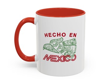 Hecho en Mexico Aztec Eagle Accent Coffee Mug | 11oz 15oz