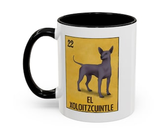 El Xoloitzcuintle Loteria Dogs Coffee Mug (11, 15oz)
