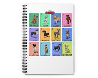 El Loteria Ruled Line Spiral Notebook - Mexican Card Game Journal, Sketchbook, Diary, Writing Pad, 118 Pages