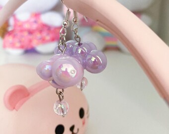 Ohrringe Kawaii Wolke mit ungewöhnlichen Farben Pink und Lila