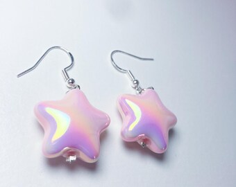 Pink Pastel Star Sweet Lolita Earrings