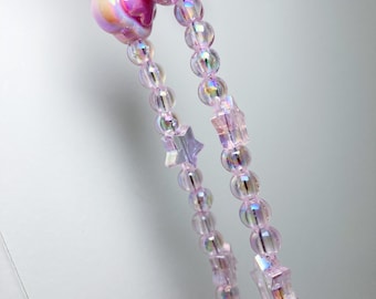 Pink Flower and Stars Glasses Chain