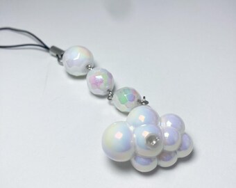 White Cloud Kawaii Sparkly Phone Charm