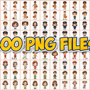Nr.02 500 PNG, Mega Bundle Pack, Cute childrens, 2D Cartoon, Vector Art, Bundle pack, Cute Clipart, 2D, Cop, Policeman, Soccer player
