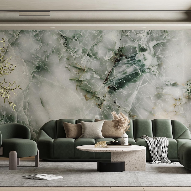 Green Marble Wallpaper - Etsy