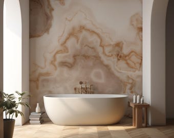 Beige Marmor Wandbild, Naturstein Textur, Abziehen und Aufkleben Tapete
