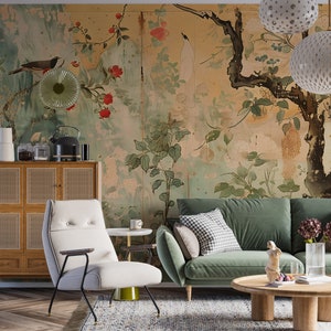 Traditional Japanese nature mural