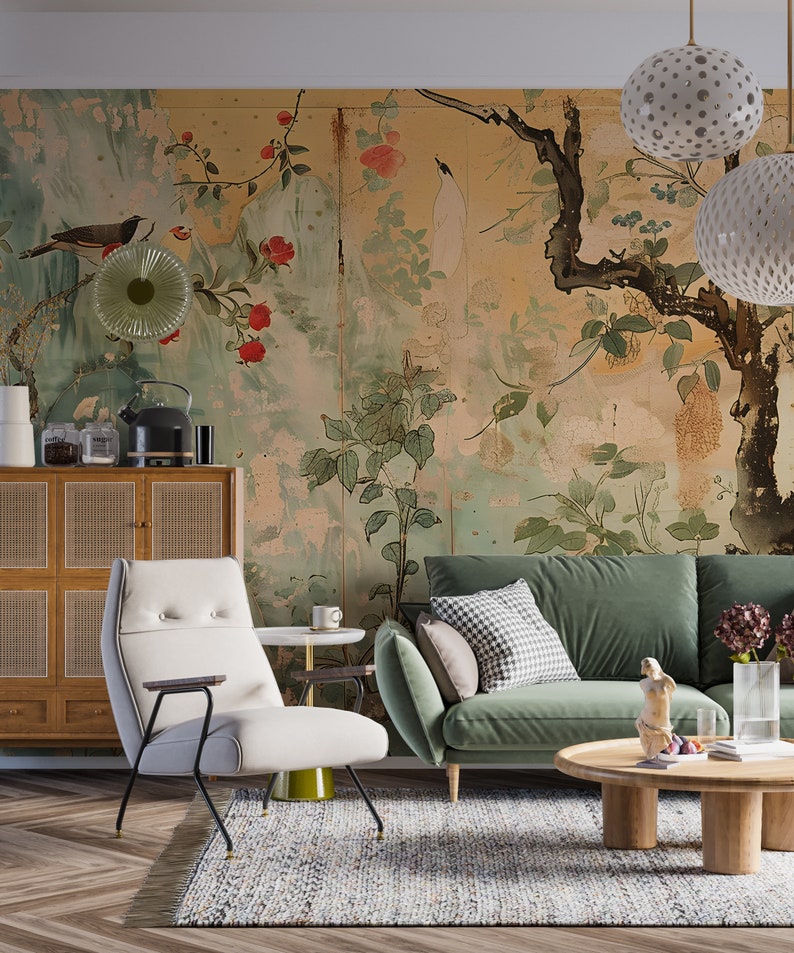 Traditional Japanese nature mural
