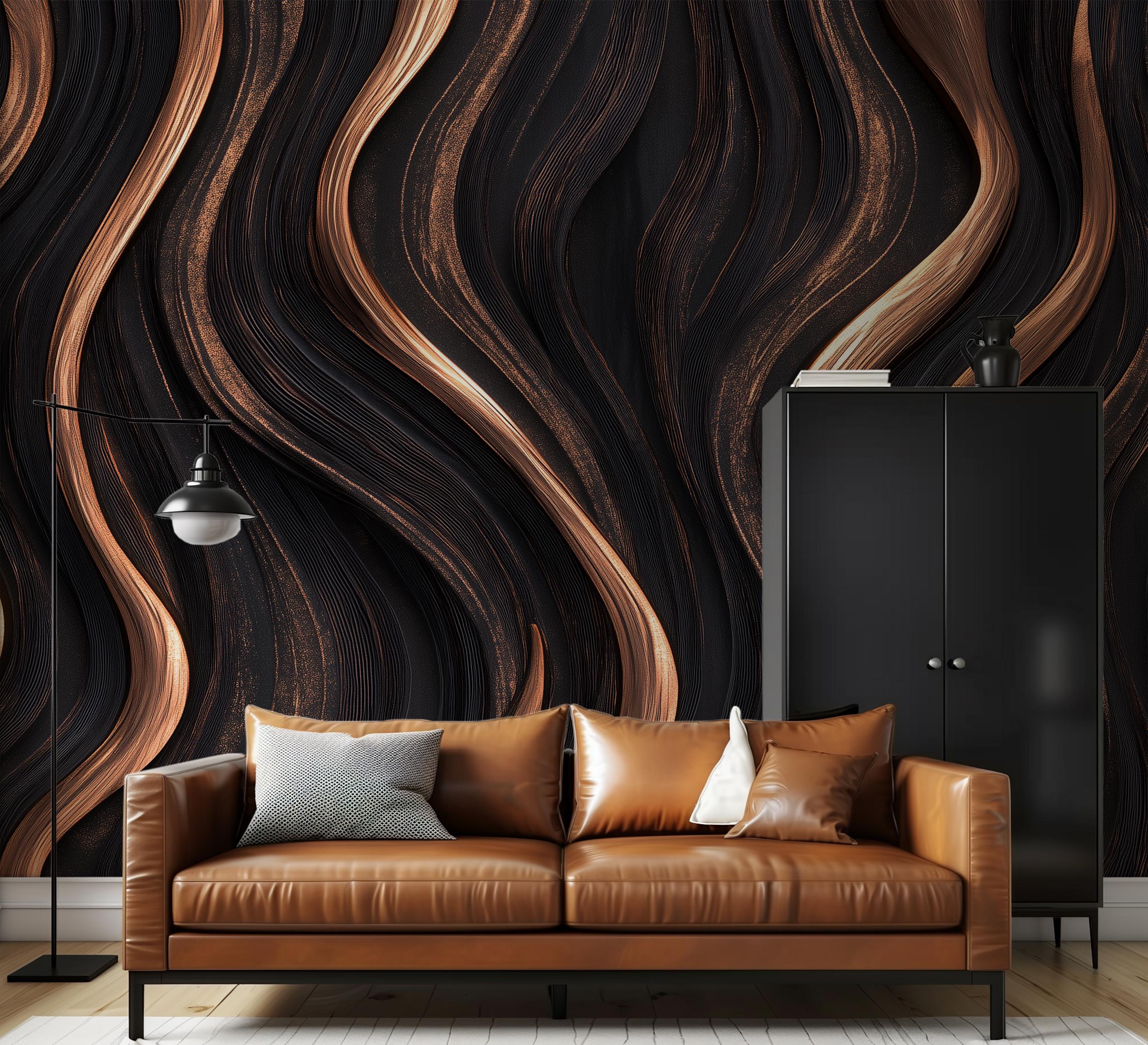 Runa Art Photo Wallpaper, 396 X 280 Cm, 3D Abstract - Non-Woven Wall Decoration Living Room Bedroom - German Manufacture - Brown 9229012a