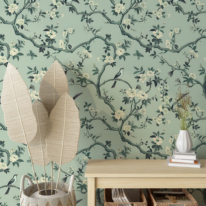 Peel and stick chinoiserie art