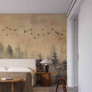 Easy-to-apply beige nature landscape wallpaper
Classic nature mural for home decor