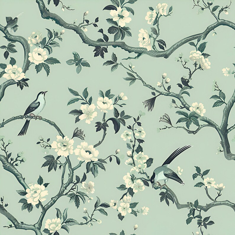 Soft green peel and stick wallpaper