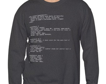 Programmer's Holiday Blend Sweatshirt, Funny Ugly Christmas Shirt, HTML CSS Code, Unisex Crewneck Jumper
