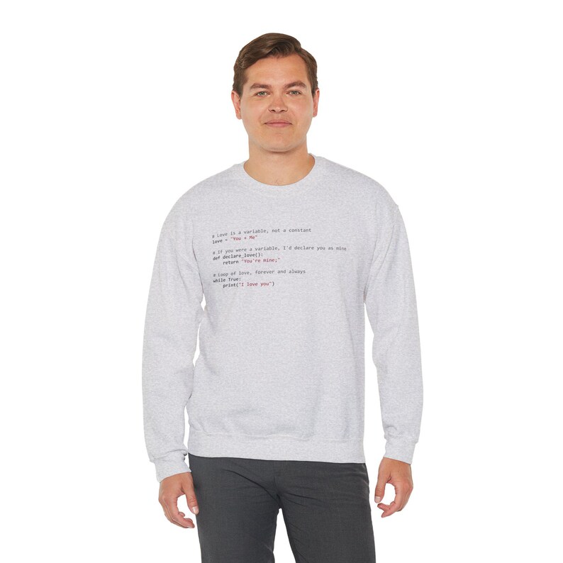 Valentine's Day Python Code sweatshirt, Valentines gift for programmers, Valentine's Gift, coding valentine's shirt, python valentines code image 5