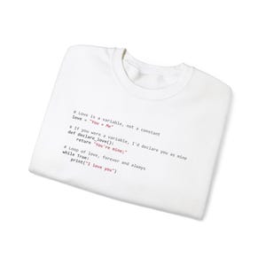 Valentine's Day Python Code sweatshirt, Valentines gift for programmers, Valentine's Gift, coding valentine's shirt, python valentines code image 7