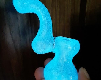 Stand Up Sherlock Pipe, Glow in the Dark Pipe, Standing Hammer Pipes, Luminescent Glass Pipes