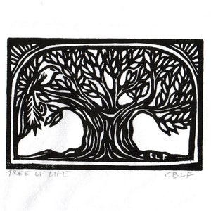 Tree of Life original hand-pulled block print