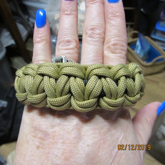 Gold Paracord Double Cobra Stitch Bracelets 