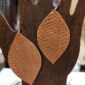 Faux Leather Drop Earrings