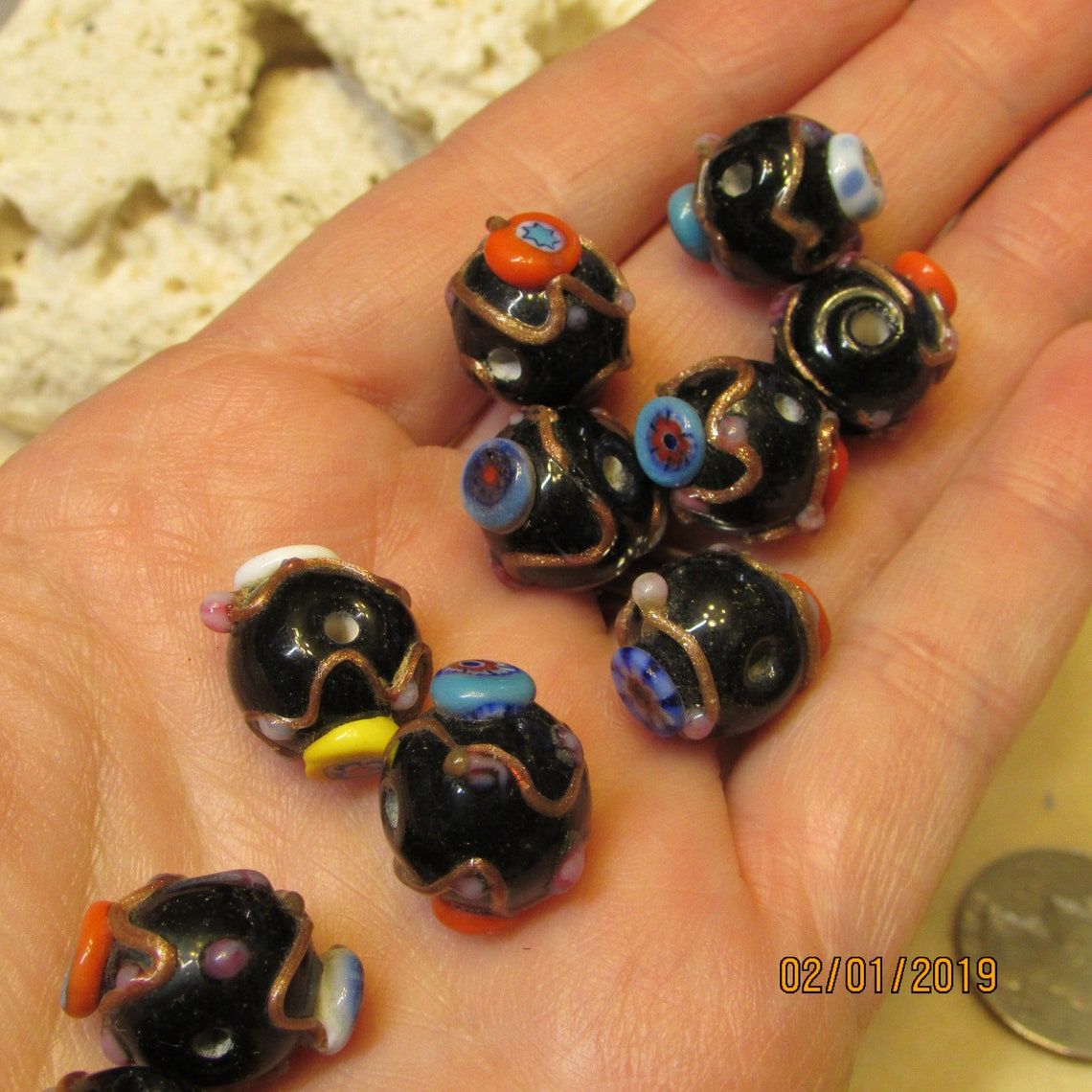 Vintage Wedding Cake Beads 10mm Glass Beads Art Glass - Etsy UK